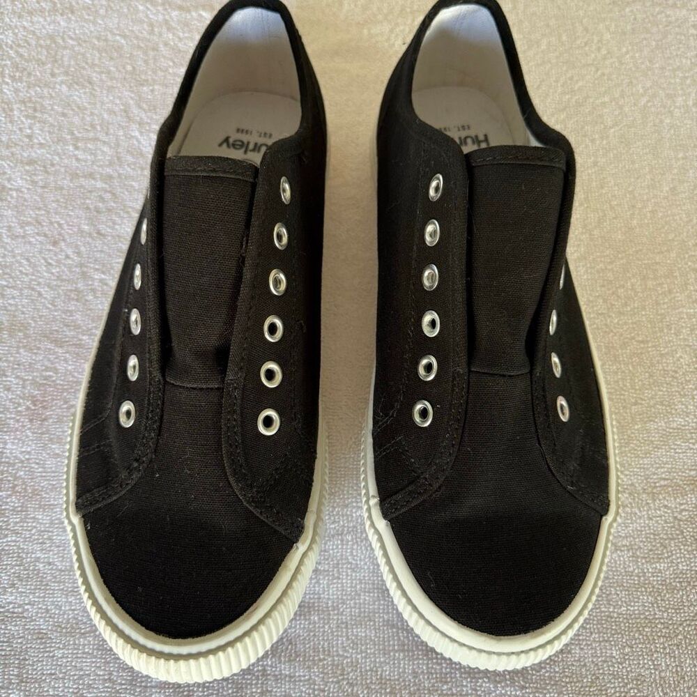 Hurley Black Slip On Sneakers Womens Size 7 | Canvas Casual Laceless Shoes